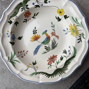 Gien France “Oiseaux de Paradis” Decorative Plate – Hand-Painted Faience